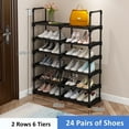 thumbnail image 2 of Gemdeck 6 Tiers Shoe Racks Organizer Metal Stackable Shoe Shelves for Entryway, Black, 2 of 2