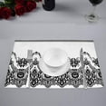 thumbnail image 2 of MKHERT Vintage Black Lace Pattern Flower Placemats Table Mats for Dining Room Kitchen Table Decoration 12x18 inch,Set of 4, 2 of 4