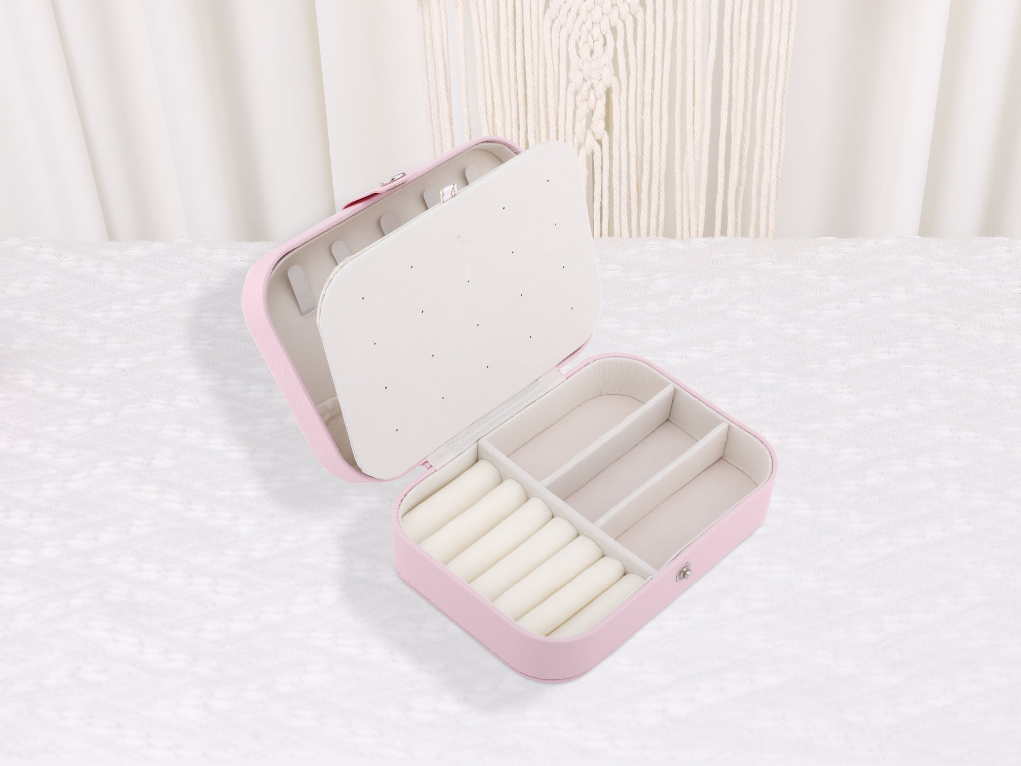 Unique Bargains PU Leather Jewelry Box for Women Pink Letter Z