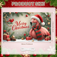 thumbnail image 4 of Festive Flamingo Merry Christmas Banner Decorative Design Indoor Decoration for Holiday Party Celebration Event, 4 of 9