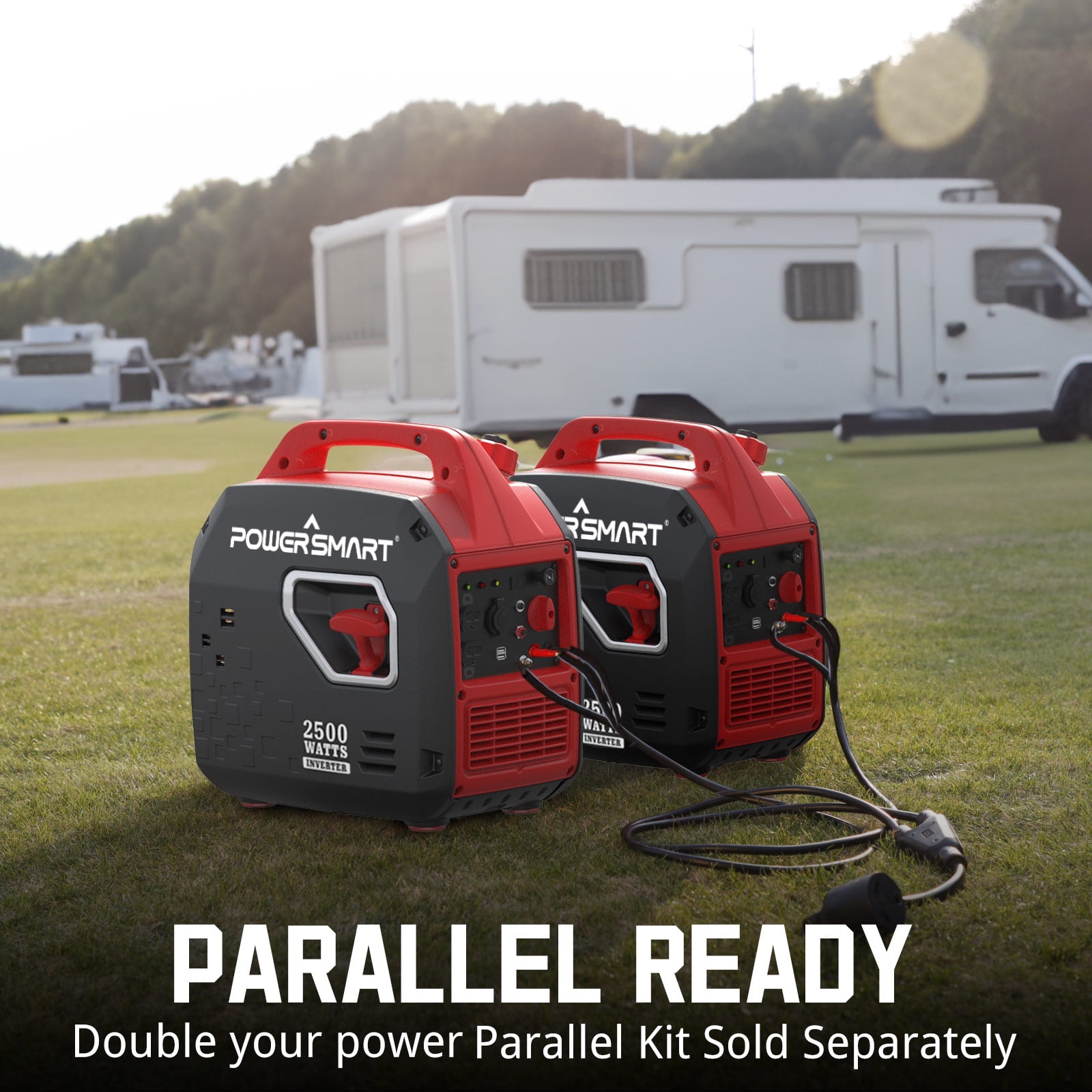PowerSmart 2500-Watt Portable Inverter Generator, 1900 Rated Watts, Super Quiet 56 dBA, Lightweight 39 lbs, EPA & CARB Compliant for Camping, Home Backup