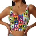 thumbnail image 2 of Picia Colorful Bulldog Sports Bra for Women,Padded Strappy Sports Bras Medium Support Yoga Bra with Removable Cups,Running Yoga Bra-X-Large, 2 of 9