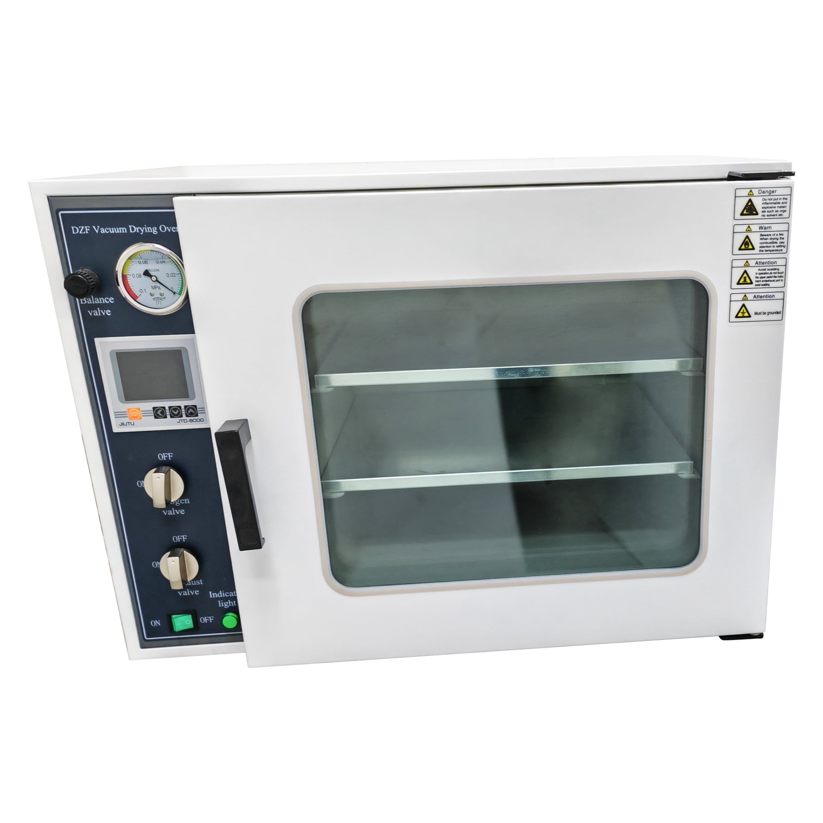 0.9 Cu Ft Digital Vacuum Drying Oven 2 Layers Shelf Drying Oven with Install Nitrogen Inlet