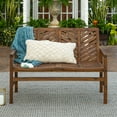 thumbnail image 2 of Walker Edison 48" Patio Wood Loveseat Bench - Dark Brown, 2 of 20