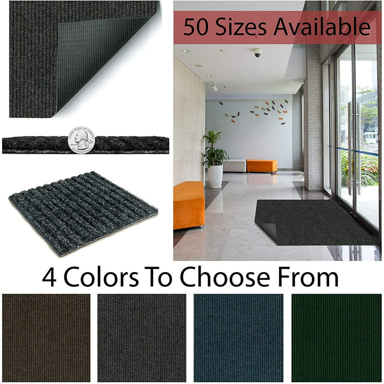 8' x 12' Heavy Duty Durable All Weather Indoor/Outdoor Non Slip Entrance  Mat Rugs and Runners for Office Business Building Home Garage Front (Color:  Green) 