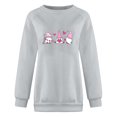 thumbnail image 4 of Pompotops Chemises d'Été pour Femmes Col Rond Manches Longues Hauts Imprimés Blouse Régulière Liquidation, 4 of 4