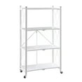 thumbnail image 1 of Abbracc Foldable Bookshelf Organization Cart Utensils Rack Book Case Corner Shelf Holder Four Tier White, 1 of 9