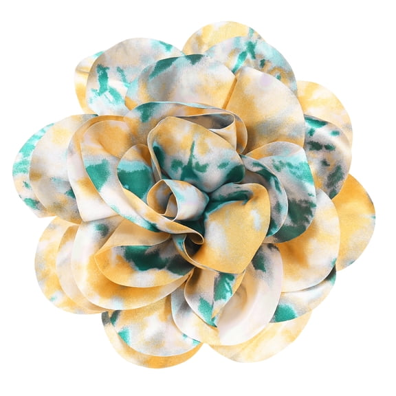 Extra Large Rose Flower Brooches, 8 Inch Lapel Pins Dainty Satin Fabric Big Camellia Oversized Brooch Pin [20cm, Green Brown]
