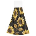 thumbnail image 7 of Yayeee Kitchen Hanging Hand Towels Set of 2 with Loop Bathroom Absorbent Tie Towel, Black Sunflower Pattern, 7 of 7