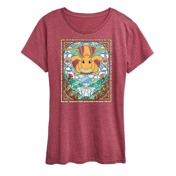 Pokémon - Dragonite Stained Glass Women's Short Sleeve Graphic T-Shirt