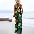 thumbnail image 5 of lcziwo St. Patrick's Day Sleeveless Overalls for Women Spring Casual Cotton Comfy Jumpsuits Cute Shamrock Print Rompers Loose Fit Wide Leg One Piece Pants Trousers Multicolor S, 5 of 7