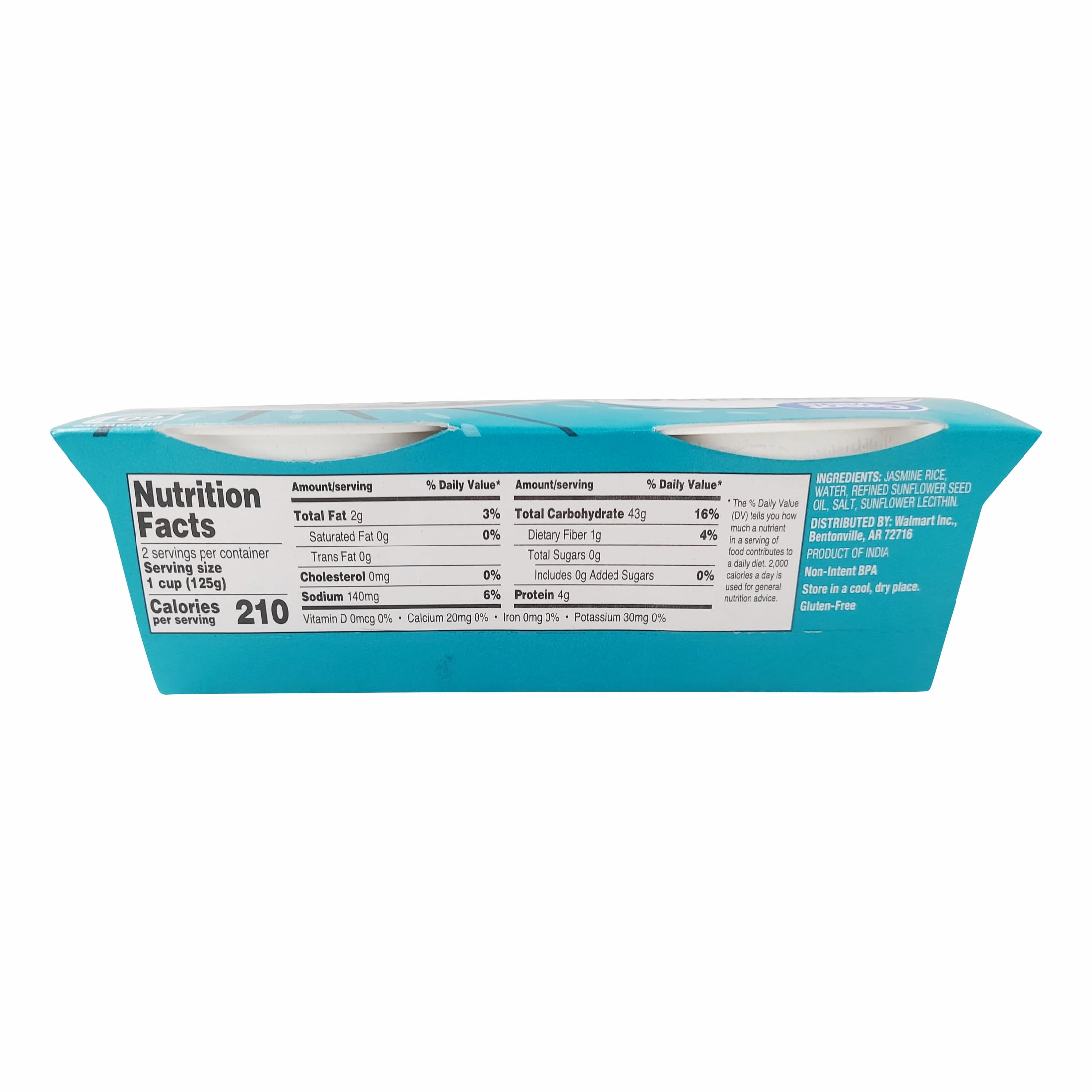 Great Value Ready to Heat Jasmine Rice Cups, 8.8 oz, 2 Count