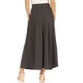 thumbnail image 4 of Women's Casual Solid High Waisted Flare A-line Long Skirt with Elastic Waistband, 4 of 6