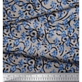 thumbnail image 3 of Soimoi Black polyester Crepe Fabric Blocks Block Print Fabric by the Yard 42 Inch Wide, 3 of 3