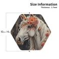 thumbnail image 2 of Bingfone Vintage Vintage Floral White Horse Leather Drinks Coasters with Set of 6,Suitable for Home Kitchen,Coffee Cup Coasters Home Gift, 2 of 7