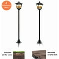 thumbnail image 4 of Kanstar Mini Lamp Post Lights Vintage Solar Powered 40-inch 2-pack, 4 of 7