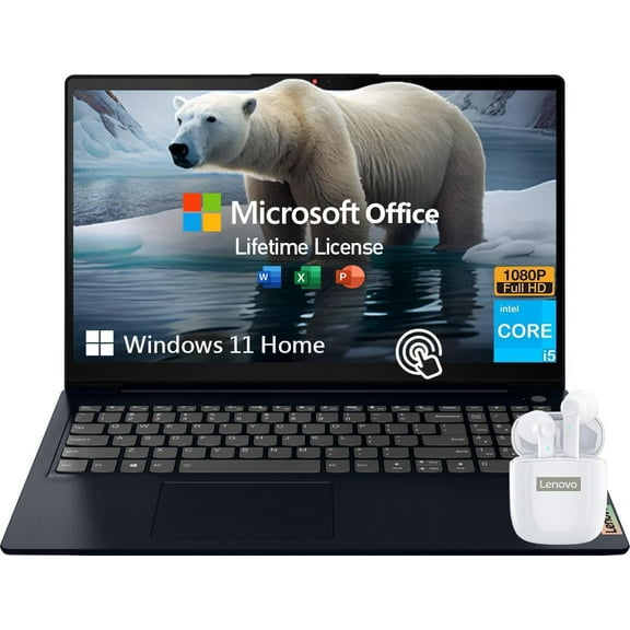 Lenovo IdeaPad 3 15.6 Inch FHD Touchscreen Business Laptop, Intel Core i5, 40GB RAM, 1TB SSD, Windows 11 Home, HDMI, SD Card Reader, Abyss Blue, Lifetime Microsoft Office