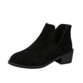 thumbnail image 2 of Mfakffe Ankle Boots for Women Chelsea Square Toe Chunky Low Heel Booties Comfortable Slip on Short Boots, 2 of 5