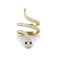 thumbnail image 2 of 925 Sterling Silver Gold Vermeil Snake Women Wrap Ring Natural Synthetic Blue Sapphire Cobra Snake Rings, 2 of 4