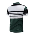 thumbnail image 6 of Xcmzpl Golf Shirts for Men Quick Dry Performance Short Sleeve Striped Color Block Moisture Wicking Collared Shirt S-5XL, 6 of 7