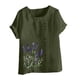 thumbnail image 3 of Xuyuer Womens Linen Tops 2026 Summer Short Sleeve Shirts Loose Crewneck Casual Boho Tops Vintage Embroidered Blouses Loose Short Sleeves, Fashion Blouses for Women, 3 of 5
