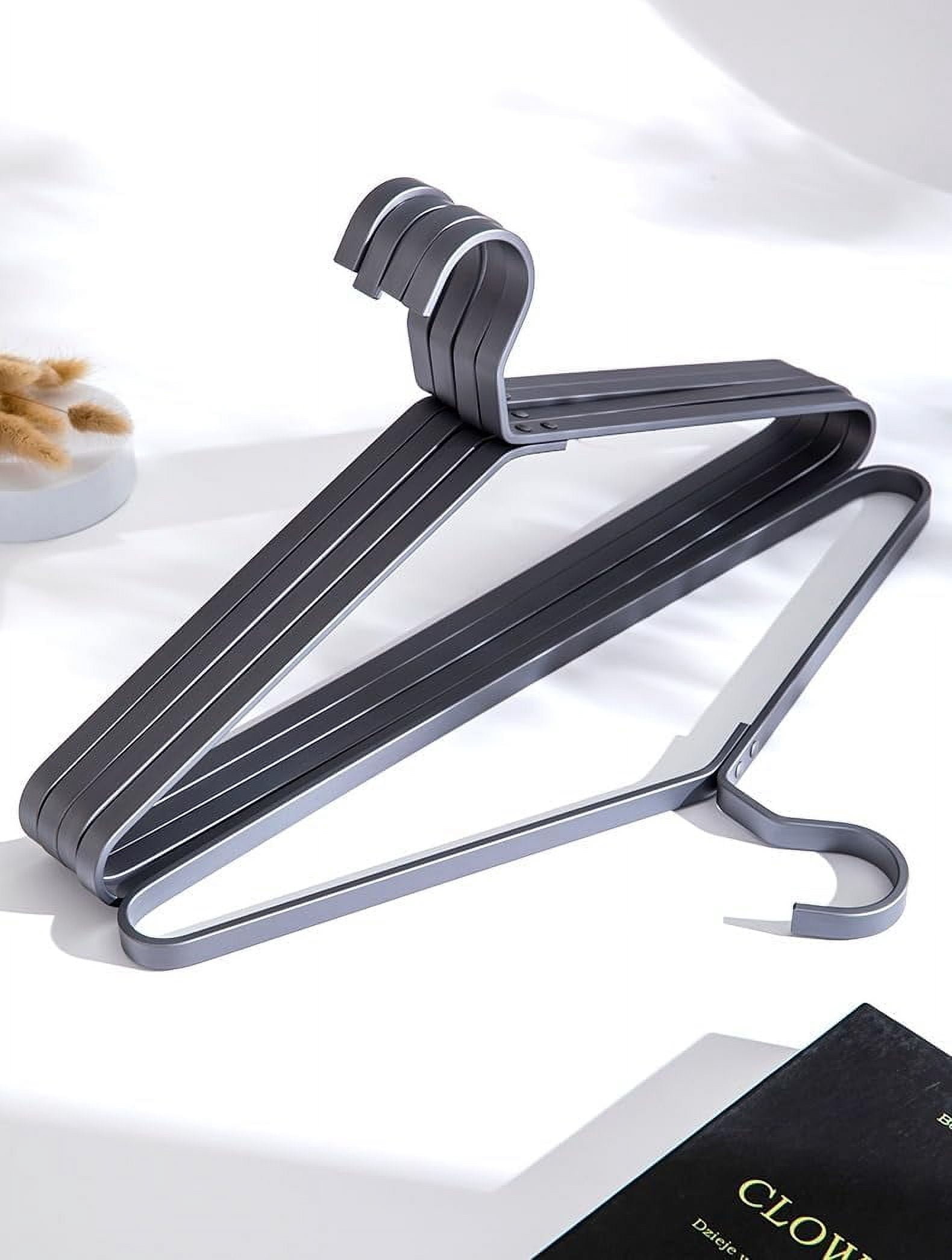 Premium Matte Gold Aluminum Coat Hanger Set of 10, 16.5 Inch Smooth Durable Metal Shirt & Dress Hangers, Clothing Support Hanger