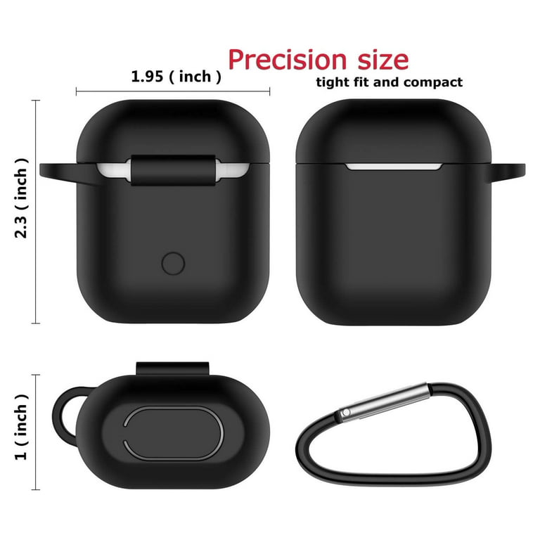Njjex AirPods Case, AirPods PU Leather Hard Case, Portable Protective  Shockproof Earphone Accessories Cover w/Carabiner/Keychain Compatible for  Apple