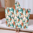 thumbnail image 5 of Pioneer Flower Floral Print Pattern Hooded Bath Towel，60"x35" for Ages 3 To 12 Kids, Quick Dry Lightweight Soft Microfiber Hood Beach Towel Cover Up for Kids, 5 of 7
