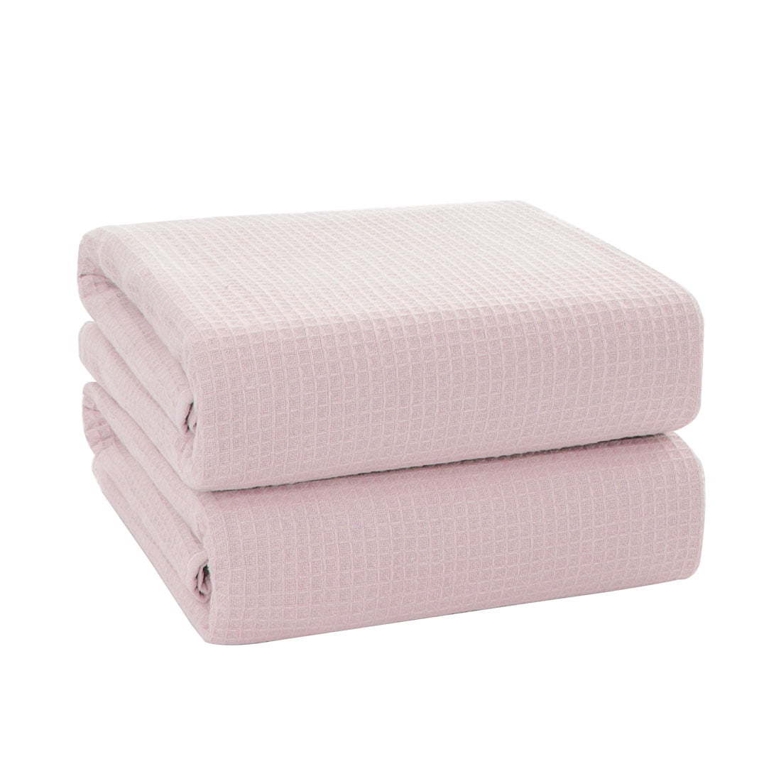 2Pack 100 Cotton Waffle Weave Absorbent Bath Towels 27" x 55" Pink