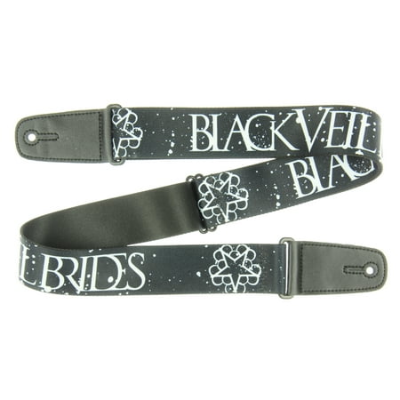 Black Veil Brides Guitar Strap Bvb Star Logo Black White