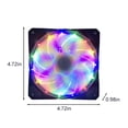 thumbnail image 3 of EIGTHTAIL120mm RGB CPU Cooling Fan PWM Hydraulic Bearing Case Fan  Silent 25dB  1200 RPM  45 CFM  Intelligent Temp Control  Blue LED Lighting, 3 of 6