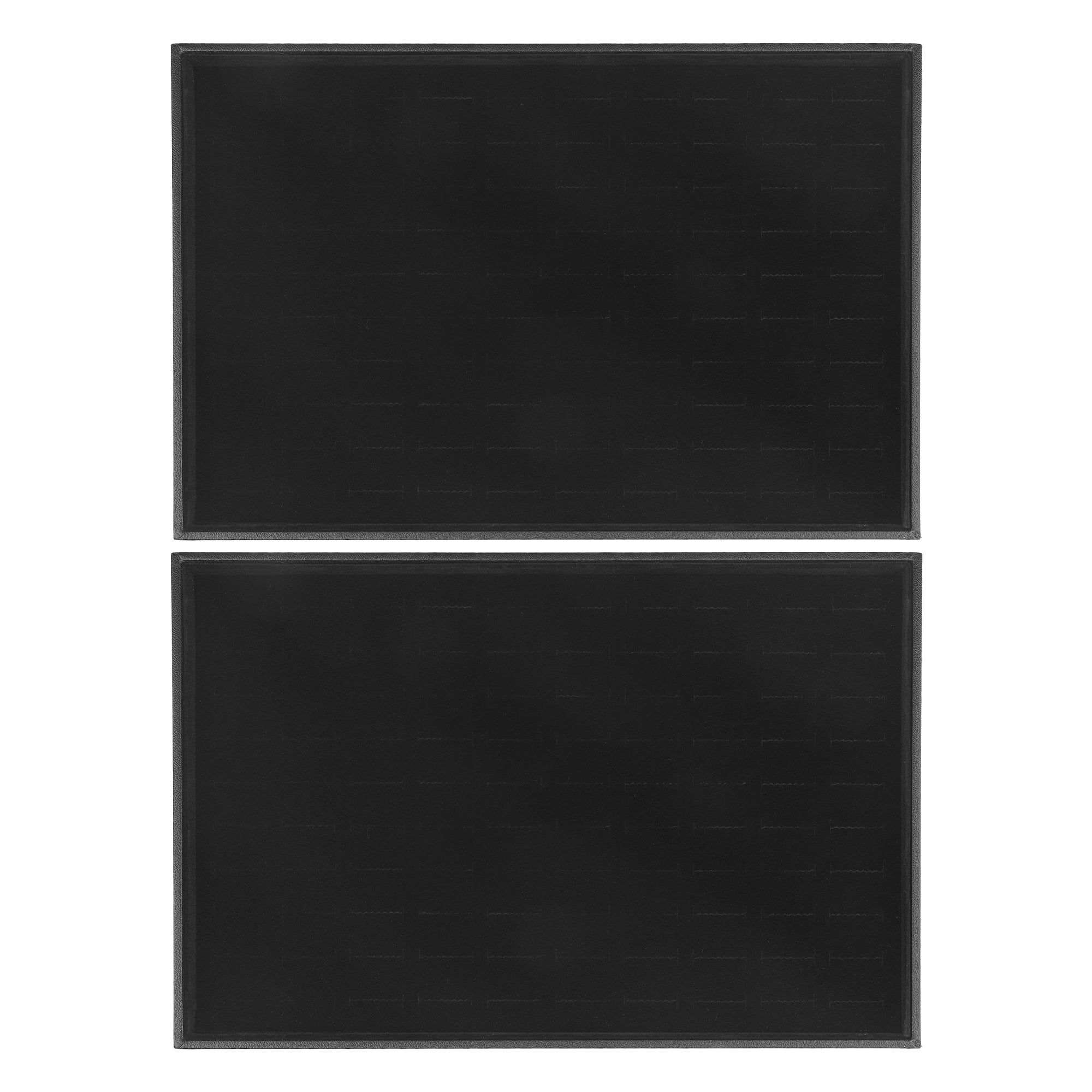 Unique Bargains Set of 2 Stackable Jewelry Boxes Organizer Trays with Removable Dividers Black Ring Tray