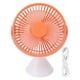 thumbnail image 1 of Mini ventilador de escritorio con gancho USB recargable 3 velocidades viento silencioso rotación de 360° para el hogar, dormitorio, oficina, camping, naranja, 1 of 10