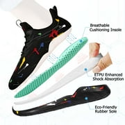 Soulsfeng Mens Anti-slip Running Shoes Mesh Lightweight Breathable Training Black Sneakers Size 8