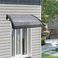 thumbnail image 2 of 32 X 24 in Front Door Canopy Awning, Polycarbonate Window Door Awning with Aluminum Alloy Frame, Wall Mounted Outdoor Door Overhang Cover for Rain, UV, Snow, Patio, Porch, Balcony, 2 of 12