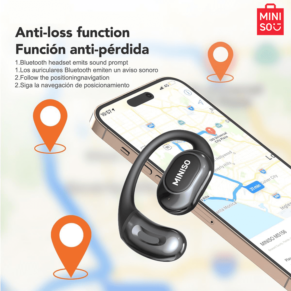 MINISO Al Translation Headphones True Wireless Headphones Support 135 Languages Open Ear Earbuds Long Battery Life