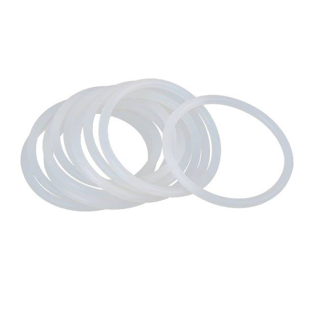 Uxcell 65mm OD 57mm ID 4mm Ancho Anillos de Sellado de Silicona Blancos Paquete de 10