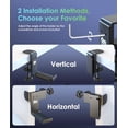 thumbnail image 5 of 6amLifestyle Soporte plegable para colgar auriculares debajo del escritorio, soporte de pared para auriculares con organizador de cables para ahorrar espacio de metal, abrazadera para auriculares, jue, 5 of 5