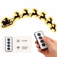 thumbnail image 2 of Illuminated Wooden Reindeer Sleigh Wall Light, Vintage Christmas Decor, Light and Rentier Drahtlose Fernbedienung Leuchtende Wanddekoration, Reindeer Decor for Home, Party, 2 of 8
