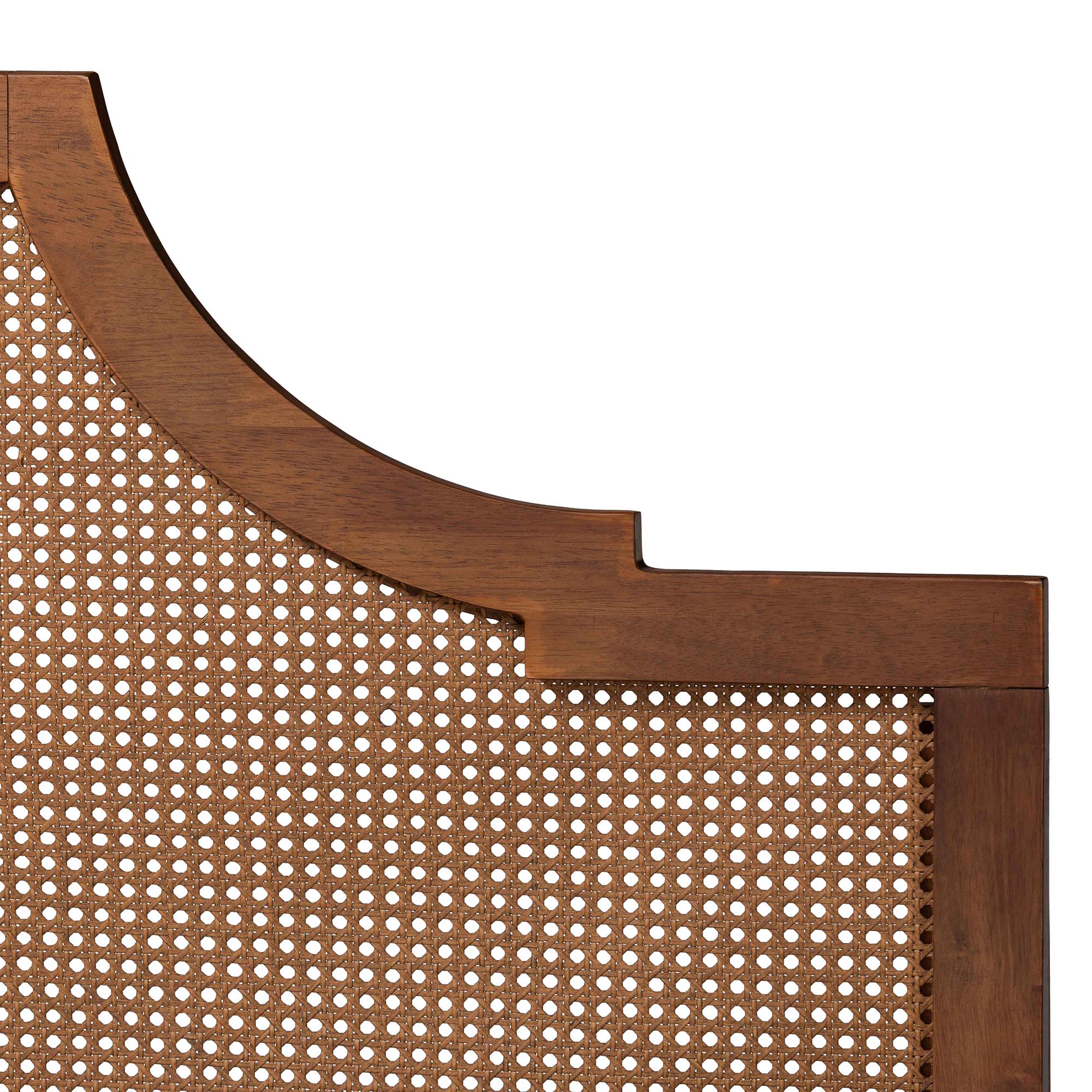 Baxton Studio Macaria Mid-Century Platform Bed, King, Walnut Brown