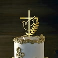 thumbnail image 4 of Spiritual Gold Crossed Cake Toppers Religious Cake Insert Ceremony Decoration, 4 of 8