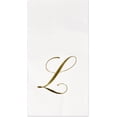 thumbnail image 2 of Gift Boutique Gold Monogram Guest Napkins Letter L, 100 Count 2-Ply Disposable Paper Napkins, White & Metallic Foil, 15 x 12.75 Inches, 2 of 7