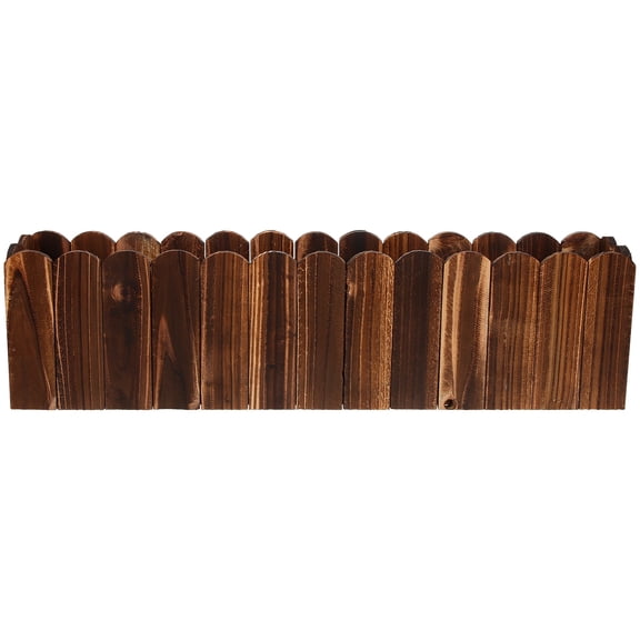 OATIPHO Dark Brown Wooden Window Planter Box for Indoor and Outdoor Garden Decoration