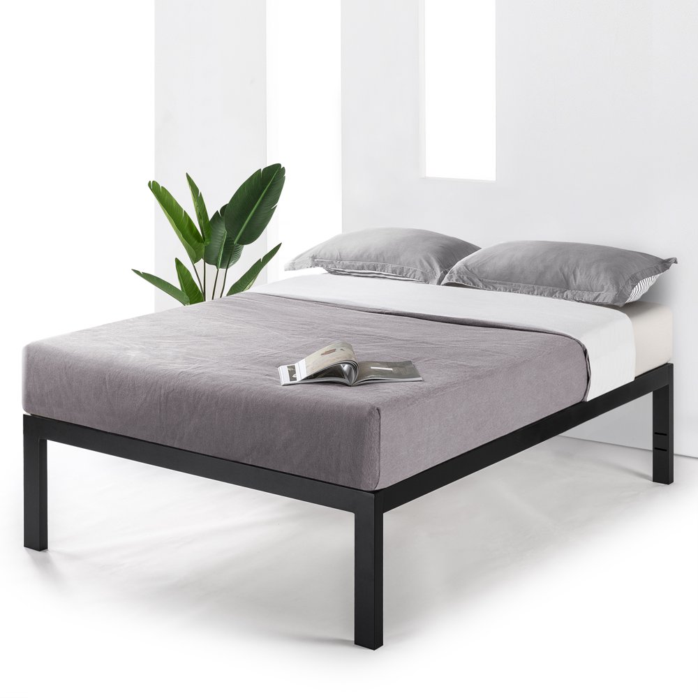 Mellow JustMallet Frame 18" Heavy Duty Steel Platform Beds w/Wood Slat Mattress Foundation