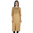 thumbnail image 6 of Bimba Womens Hand-Beaded Kurta Rayon Kurti Quarter Sleeve Embroidered Blouse, 6 of 6