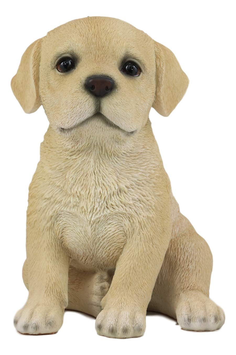 Ebros Realistic Sitting Adorable Labrador Puppy Statue 6.75" Tall Pet