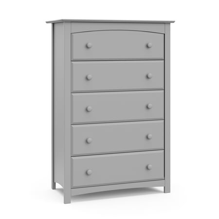 UPC: 0810003661227 | Storkcraft Kenton 5 Drawer Kids and Baby Dresser Pebble Gray