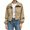 Dark khaki, variant on Spring Fall Women Long Sleeve Turn-down Collar Casual Zipper Jacket Loose Anorak Crop Coat with Pocket
