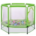 thumbnail image 2 of Mini Toddler Trampoline, Upgraded 55 Inch Kids Trampoline with Safety Enclosure Net and Balls Hexagon Combo Bounce with Built-in Zipper Indoor Outdoor Recreational Exercise Trampoline for Kids, 2 of 7