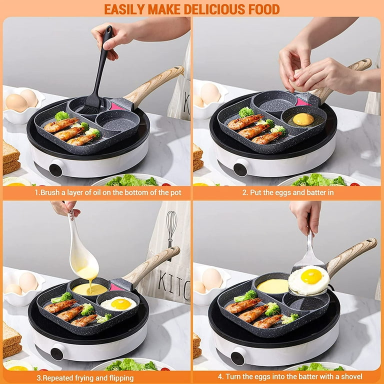Nonstick 3 Section Pancake Pan Divided Cast Iron Frying Triple Pan for  Breakfast - China Egg Frying Pan and Omelet Pan price